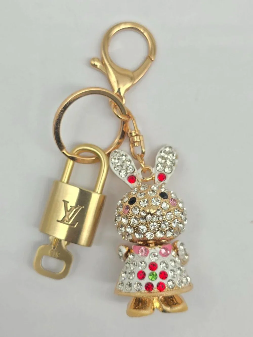 Authentic Louis Vuitton Gold Padlock 🔒 Key Set w/ Unbranded Bunny Bag Charm